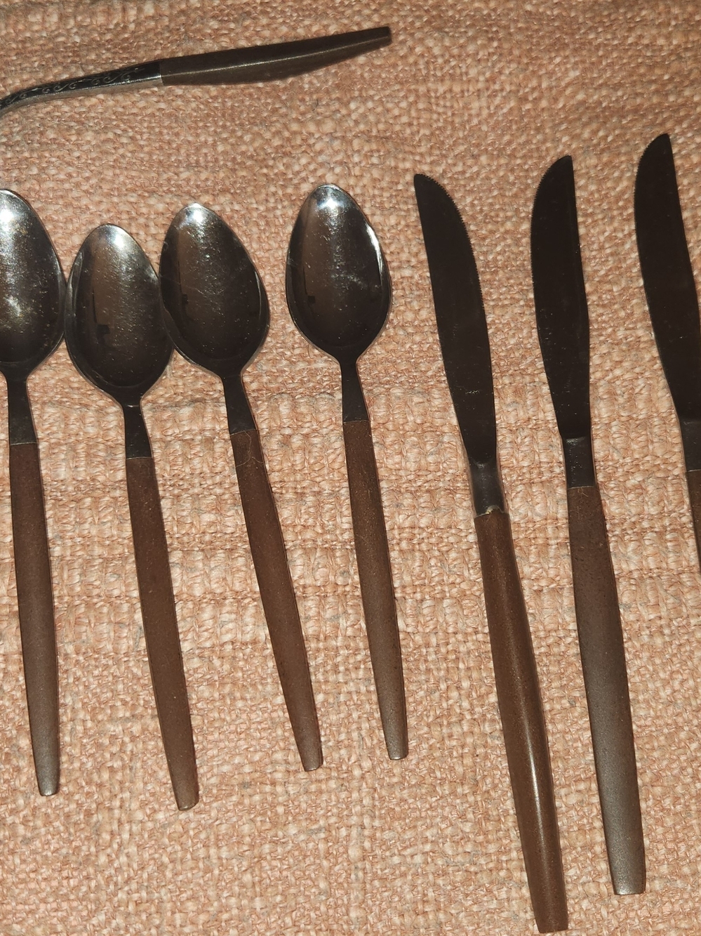 11 Ekco Eterna Canoe Muffin Fw, Japan Mid Century Modern Stainless Steel Wooden